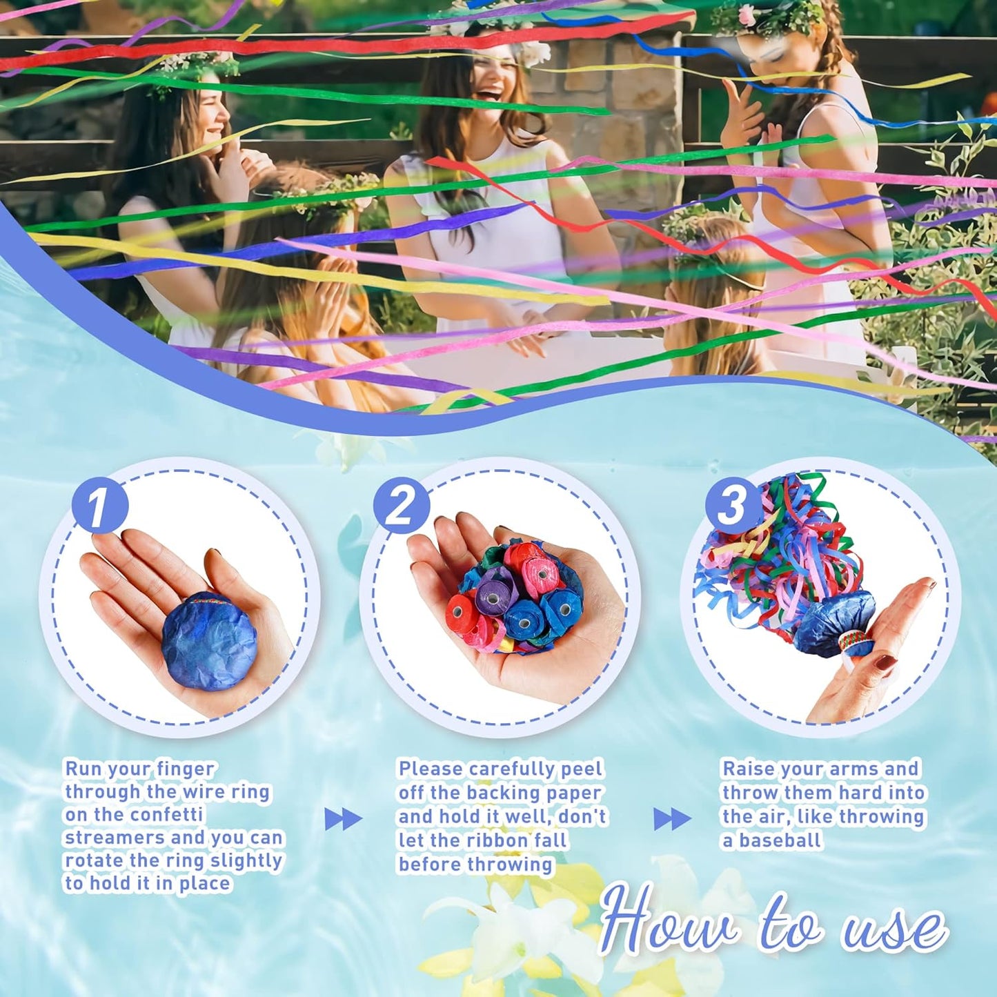12-Piece Colorful No-Mess Confetti Set